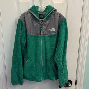 The North Face Kids Green and Gray Fleece Jacket, M/10-12